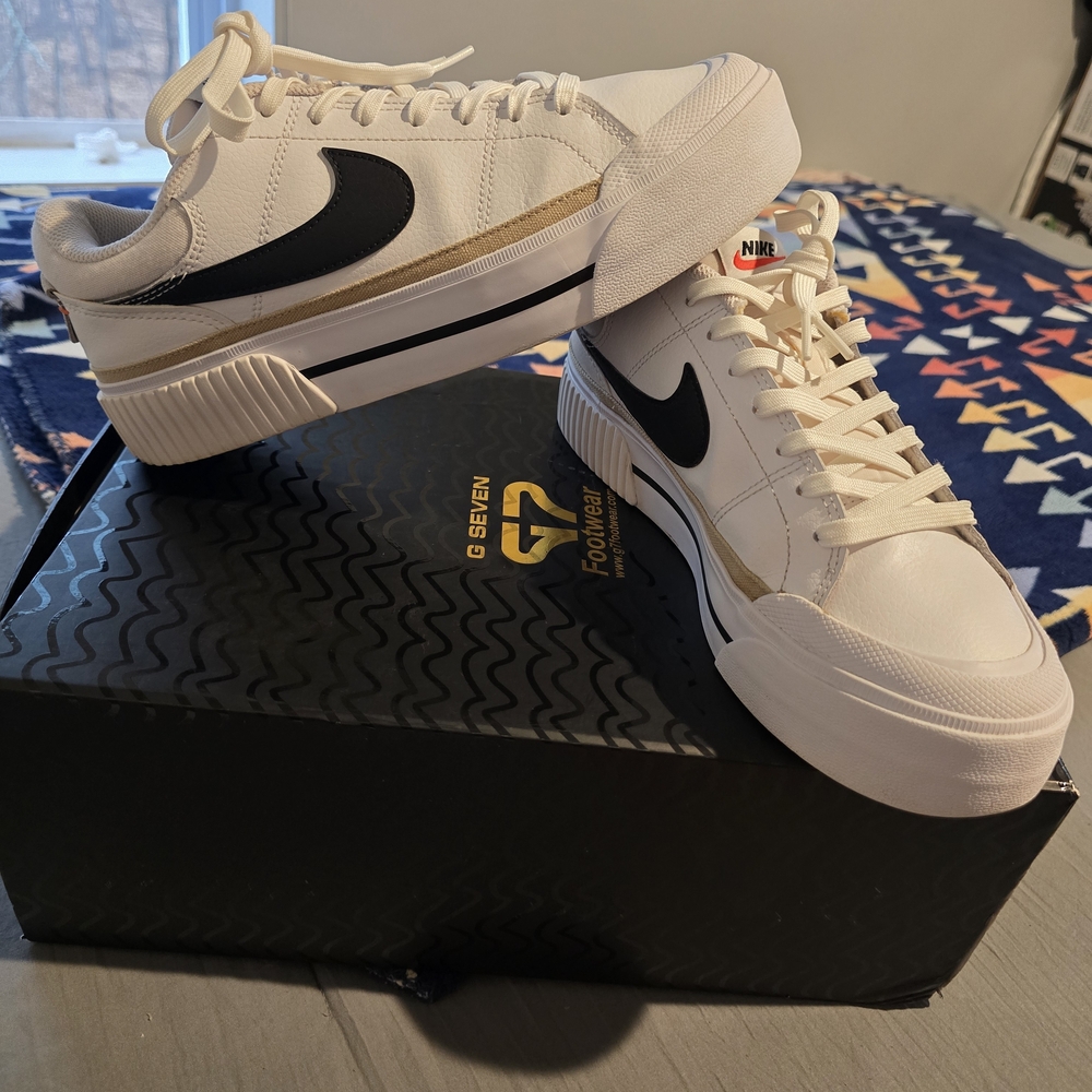 Nike Court Legacy Lift Low White Hemp  DM7590-100 SIZE 9 MEN'S